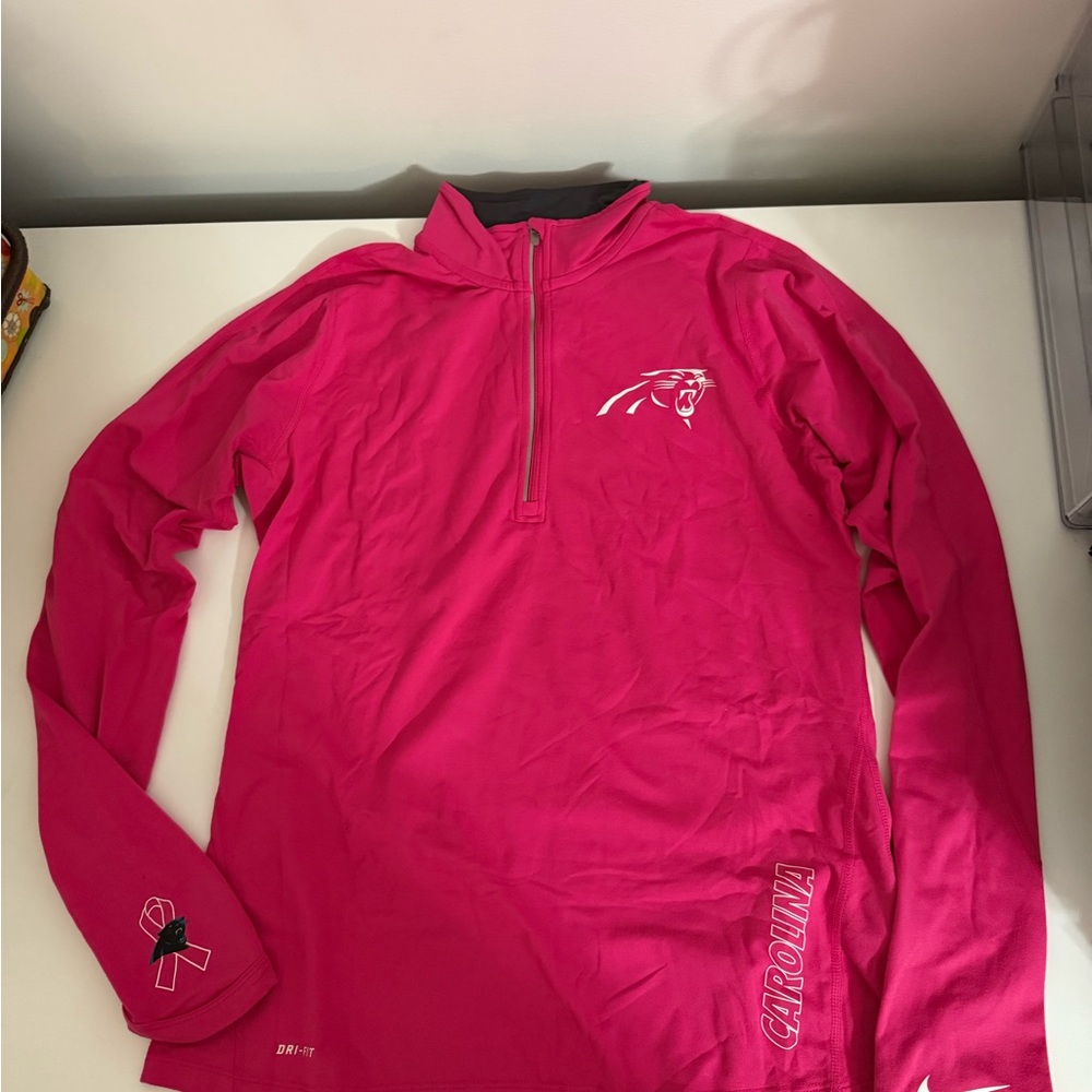 Panthers Breast Cancer Awareness. Quarter Zip - Pink